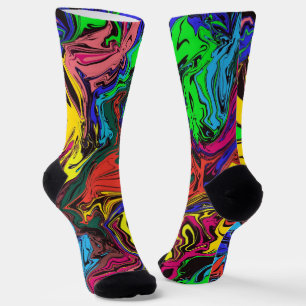 Chaussette Abstrait Coloré Twirly / Poussé /