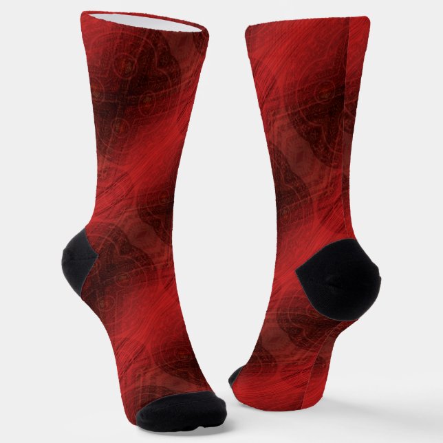 Chaussette Acceptation | Médaillons de méditation rouge (Angulaire)
