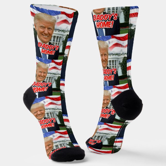Chaussette Accueil de papa Le président Donald Trump 2024 Vic (Angulaire)
