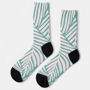 Chaussette Adorable feuille tropicale rétro l Vert sans joint