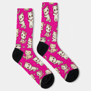 Chaussette Adorable Kawaii Chat Chaussettes Rose - Cadeau Amo