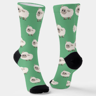 Chaussette Adorable pet pattern l Cute cartoon l Green