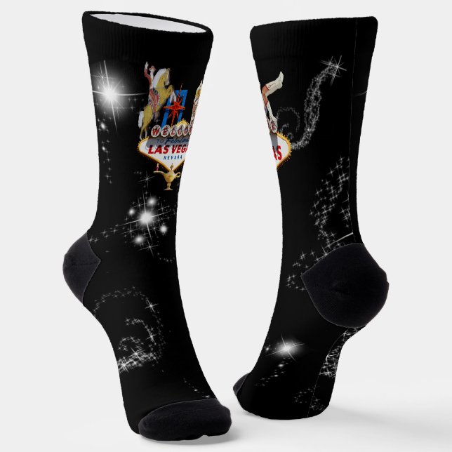 Chaussette Affiche de bienvenue Las Vegas (Angulaire)