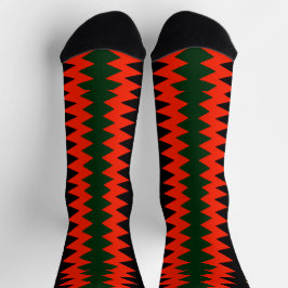 Chaussette Afro Pop Red Black Gold And Green Tribal