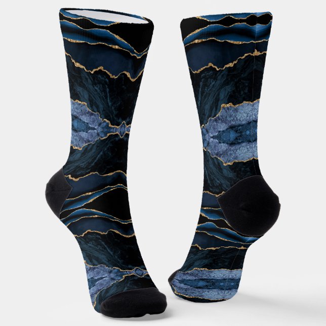 Chaussette Agate Marine Blue Gold Parties scintillant Chausse (Angulaire)