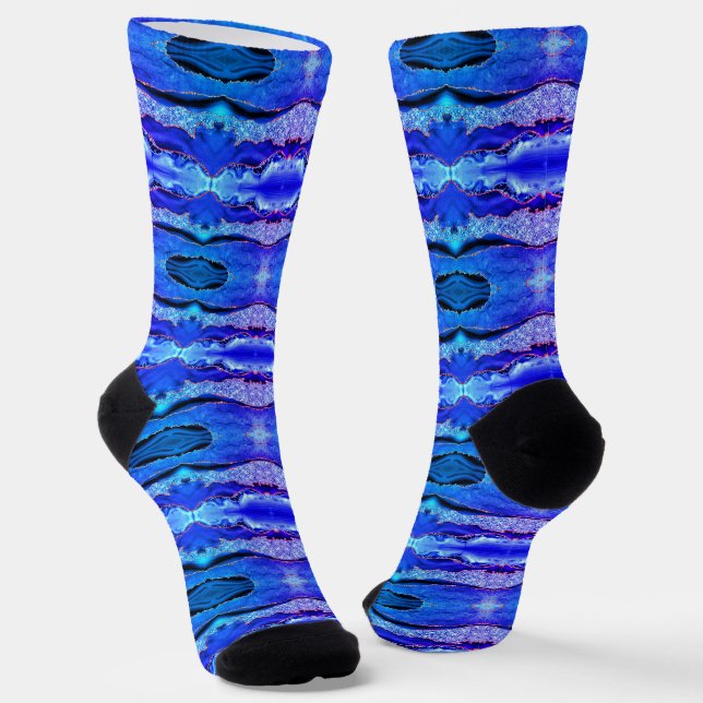 Chaussette Agate Ocean Blue Gold Parties scintillant Chausset (Angulaire)