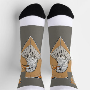 Chaussette Aigle sur chaussettes. Conception de logo photo.