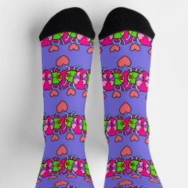 Chaussette Aimer Bug Coeurs Mignons Et Chaussettes Stripe