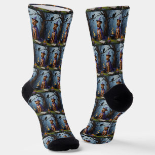Chaussette Airedale Chien Whimsical Halloween Peinture