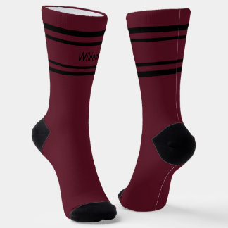Chaussette Ajouter des bandes noires sur chaussettes rouge fo