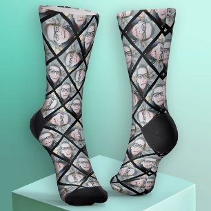 Chaussette Ajouter votre photo 1 pour faire un Motif - Noir