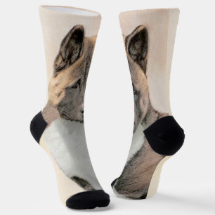 Chaussette Akita Peinture - Cute Original Chien Art
