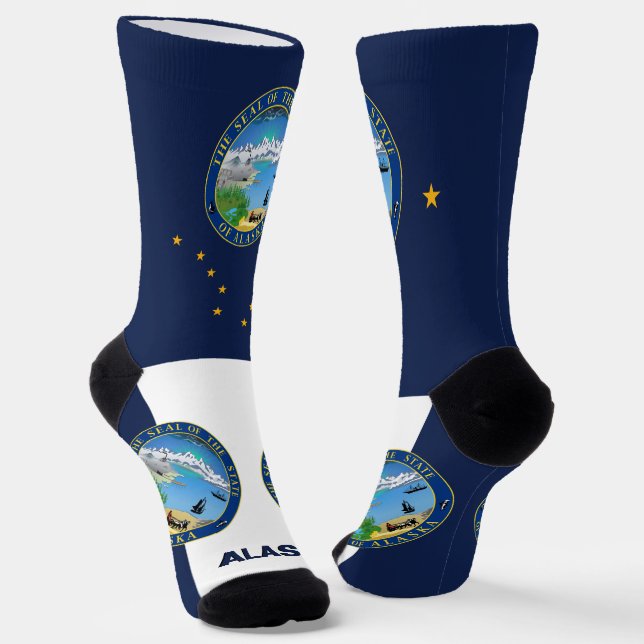 Chaussette Alaskan Flag Patriotic, Alaska, USA State Premium (Angulaire)