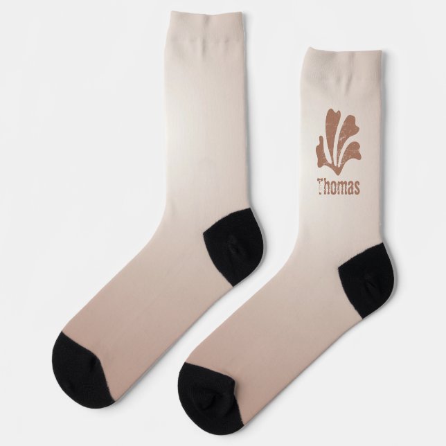 Chaussette Algues Brown de l'art Abstrait, Kelp (Gauche)
