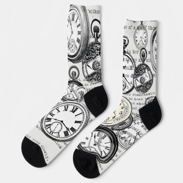 Chaussette Alice de lapin blanc au pays des merveilles (Gauche)