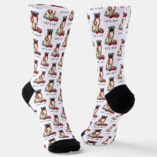 Chaussette Allons-y ! (marcher) Chien Carlin (pâle) Lèc mou