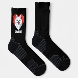 Chaussette American Eskimo Dog Owen Lover Nom du texte person