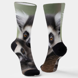 Chaussette **"Amour de la mère : Mummy and Baby Lemur Cuddlin