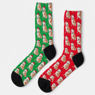 Chaussette Amoureux des chiens de Noël Bull Dog Motif amusant