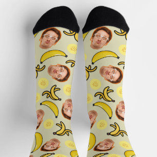 Chaussette Amusant et drôle Garçon Jaune Banana Face Écran So