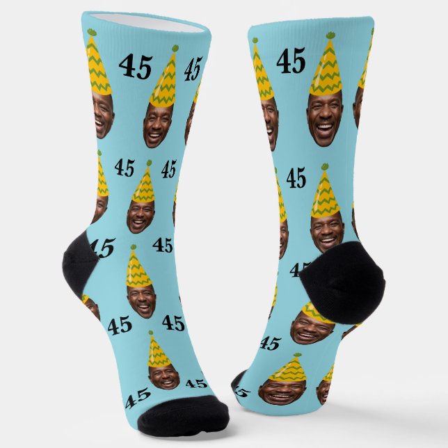 Chaussette Amusant Visage d'anniversaire personnalisé avec Ca (Angulaire)