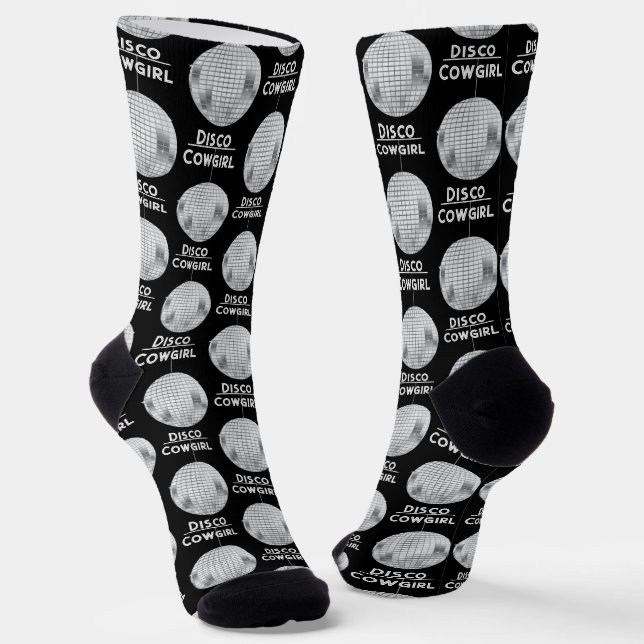 Chaussette Amusants Disco Ball Disco Cowgirl Bachelorette (Angulaire)