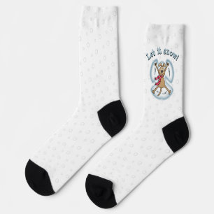 Chaussette Ange des neiges Chien s'amuser mignonne Fête de No