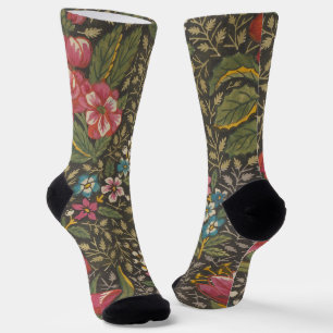 Chaussette Antique Toile de Jouy 1800 Branches florales