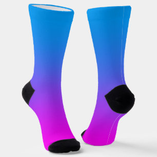 Chaussette Aqua Blue et Hot Pink Ombre