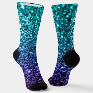 Chaussette Aqua blue Ombre faux scintillants de parties scint