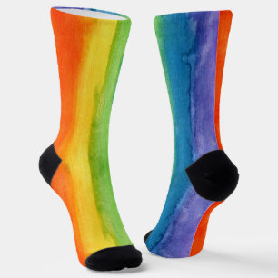 Chaussette Aquarelle arc-en-ciel coloré mignon