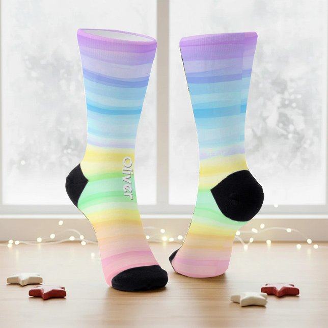 Chaussette Aquarelle de Pâques Nom de l'Arrière - plan person (Créateur téléchargé)