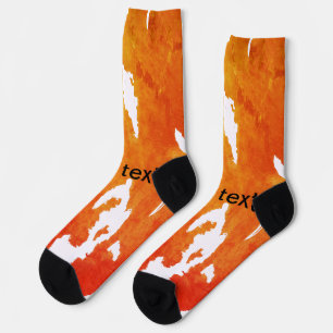 Chaussette Aquarelle jaune orange ajouter du texte Peinture a