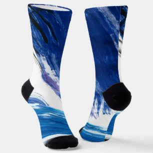 Chaussette Aquarelle unique bleu Abstrait