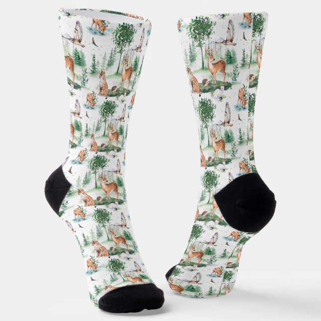 Chaussette Aquarelle Woodland Baby Motif animal (Angulaire)