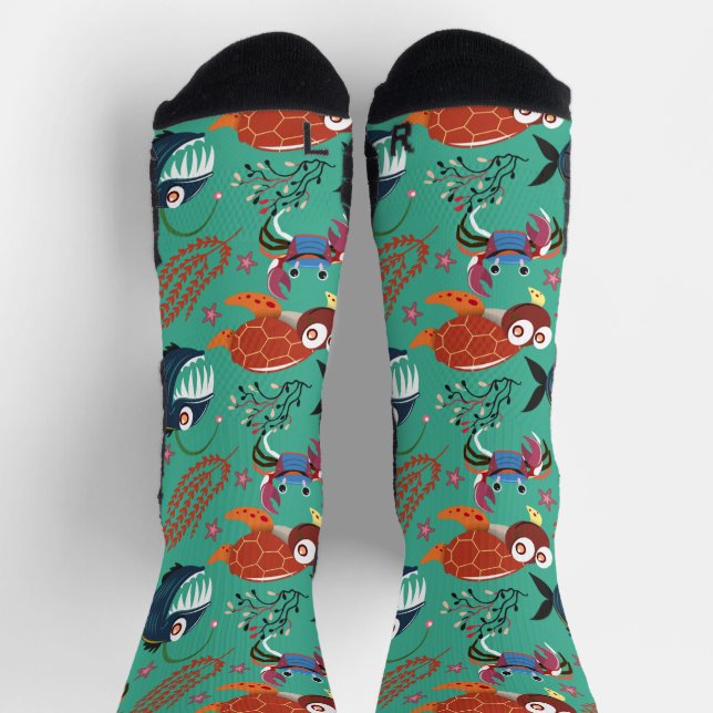 Chaussette Aquatic animals | ocean underwater life (Haut)