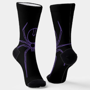 Chaussette Araignée en violet et noir