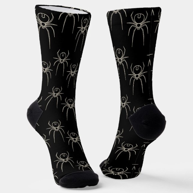 Chaussette Araignée - Noir de chauve-souris et Blanc d'os (Angulaire)