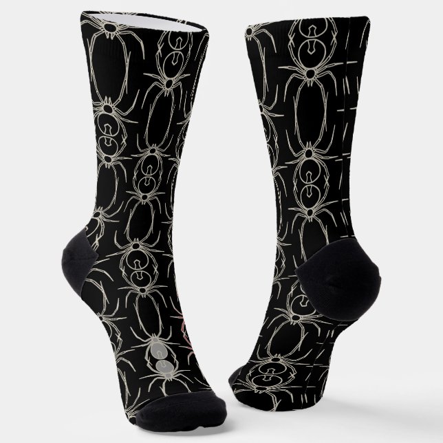 Chaussette Araignées - Noir de chauve-souris et Blanc d'os (Angulaire)
