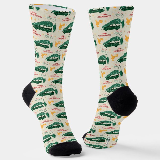 Chaussette Arbre de Noël national Lampoon sur Motif automobil (Angulaire)