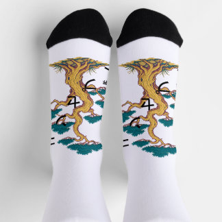 Chaussette Arbre de pin pixel frontière Art japonais