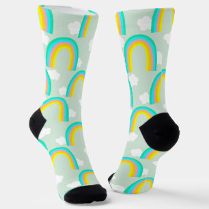 Chaussette Arc-en-ciel avec Nuage Bleu