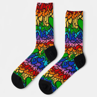 Chaussette Arc-en-ciel fierté 8 bandes Gribouillis