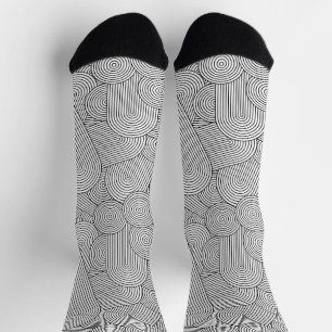 Chaussette Arche géométrique moderne du milieu du siècle Noir