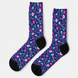 Chaussette Arrière - plan à motif floral mignon