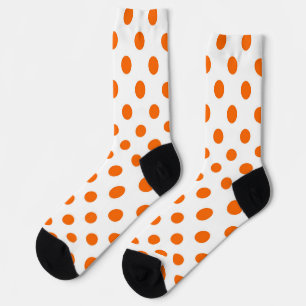 Chaussette Arrière - plan blanc Pois orange