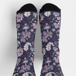 Chaussette Arrière - plan violet Big Floral Motif sans joint