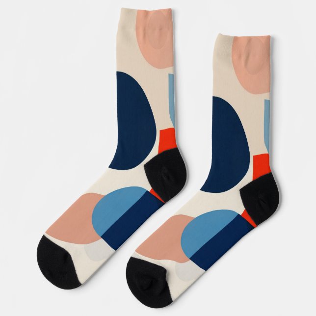 Chaussette Art Abstrait géométrique du milieu du siècle scand (Gauche)