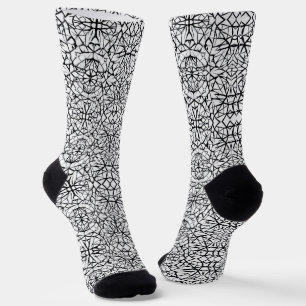 Chaussette Art abstrait géométrique noir