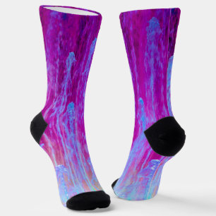 Chaussette Art Abstrait rose, violet et bleu